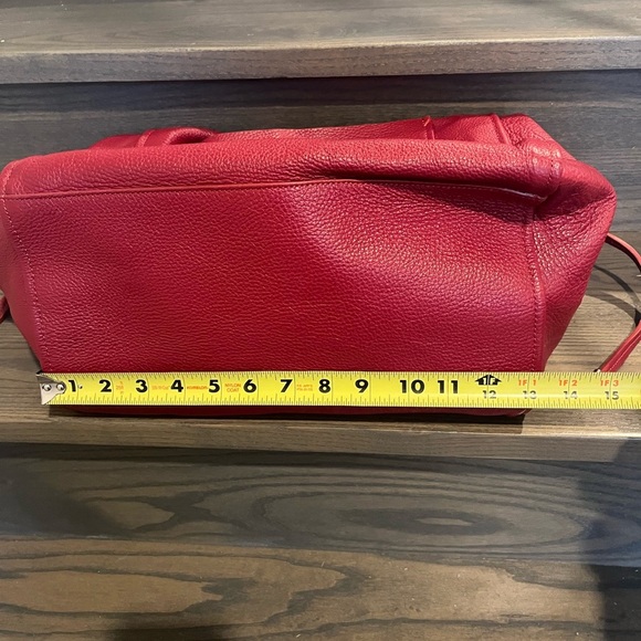 NWT Zara Red Leather Shopper Tote Bag - Picture 13 of 17